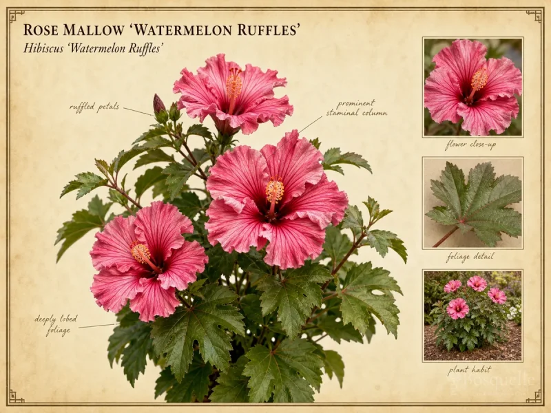 Rose Mallow ‘Watermelon Ruffles’ (Hibiscus ‘Watermelon Ruffles’)