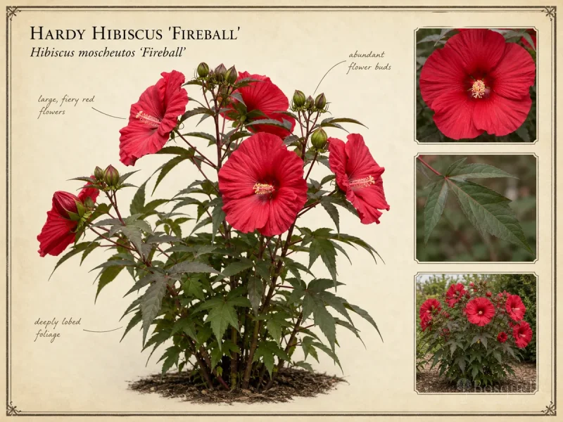Hardy Hibiscus ‘Fireball’ (Hibiscus moscheutos ‘Fireball’)
