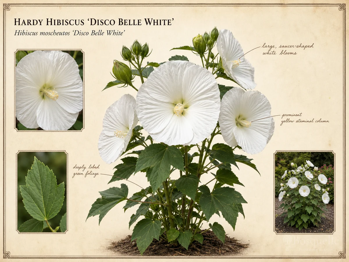 Hardy Hibiscus ‘Disco Belle White’ (Hibiscus moscheutos ‘Disco Belle White’)