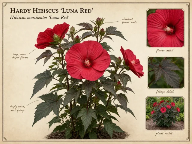 Hardy Hibiscus ‘Luna Red’ (Hibiscus moscheutos ‘Luna Red’)