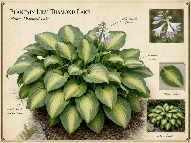 Plantain Lily ‘Diamond Lake’ (Hosta ‘Diamond Lake’)
