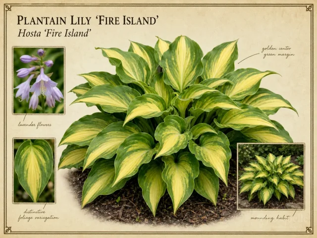 Plantain Lily 'Fire Island'