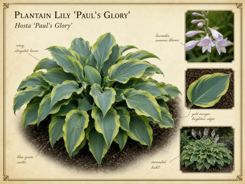 Plantain Lily 'Paul's Glory' botanical diagram