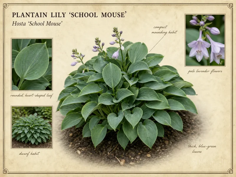 Plantain Lily ‘School Mouse’ (Hosta ‘School Mouse’)
