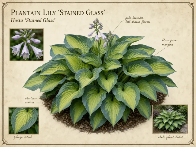 Plantain Lily 'Stained Glass'