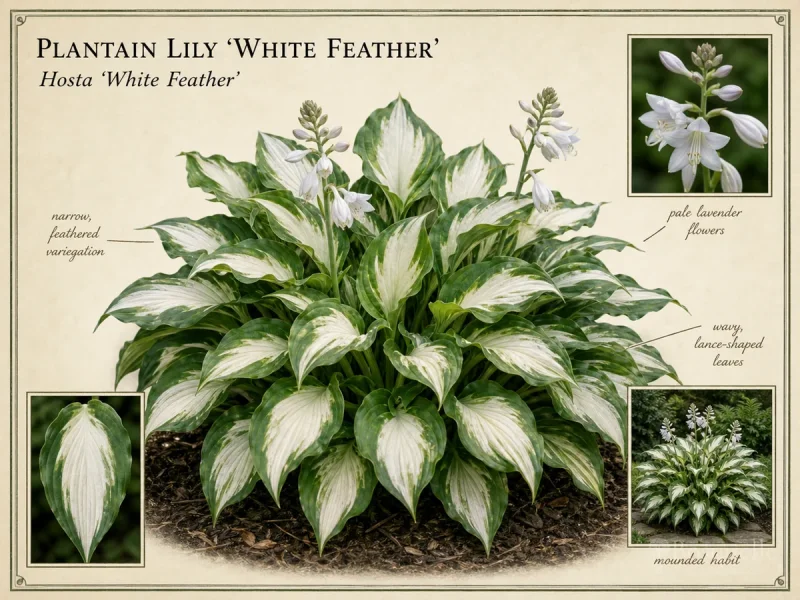 Plantain Lily ‘White Feather’ (Hosta ‘White Feather’)
