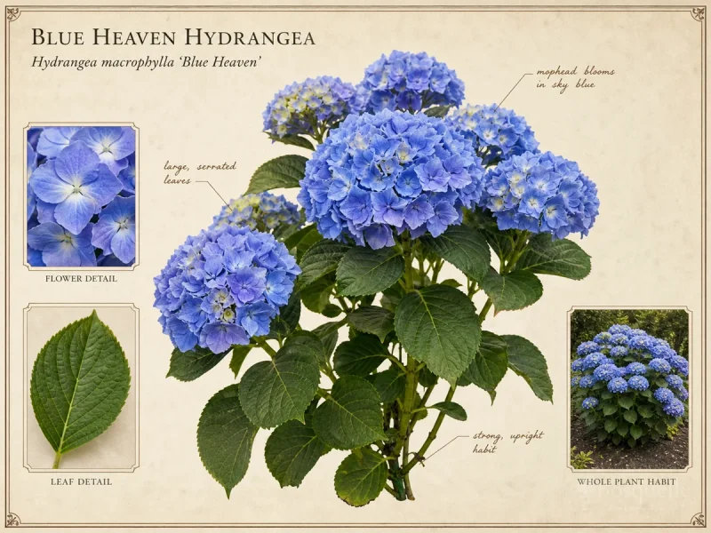 Blue Heaven Hydrangea (Hydrangea macrophylla ‘Blue Heaven’)