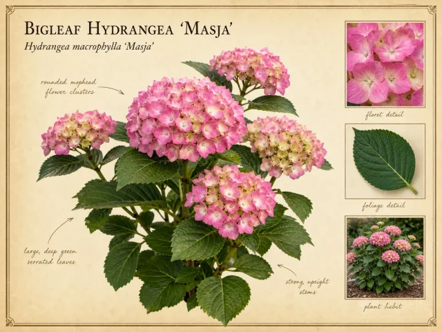 Bigleaf Hydrangea ‘Masja’ (Hydrangea macrophylla ‘Masja’)