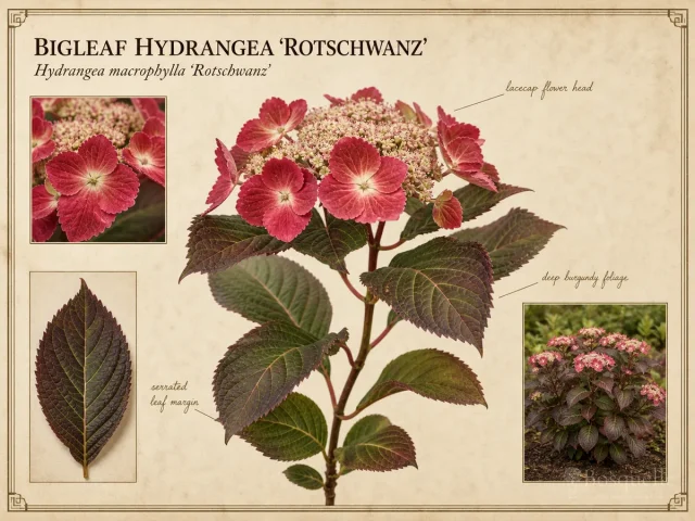 Bigleaf Hydrangea ‘Rotschwanz’ (Hydrangea macrophylla ‘Rotschwanz’)