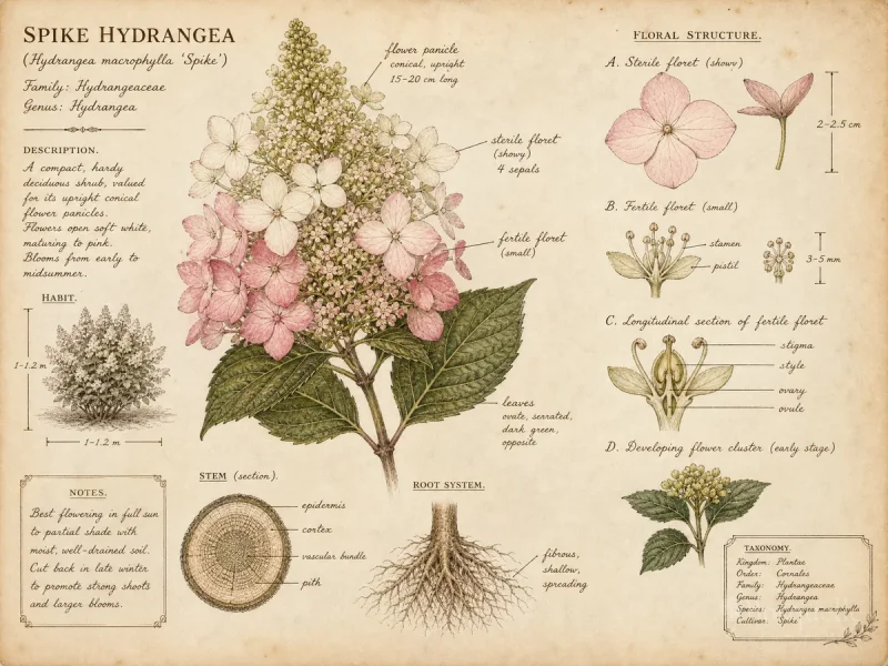 Spike Hydrangea (Hydrangea macrophylla ‘Spike’)