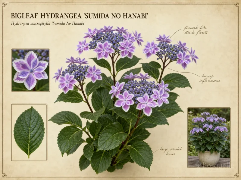 Bigleaf Hydrangea ‘Sumida No Hanabi’ (Hydrangea macrophylla ‘Sumida No Hanabi’)