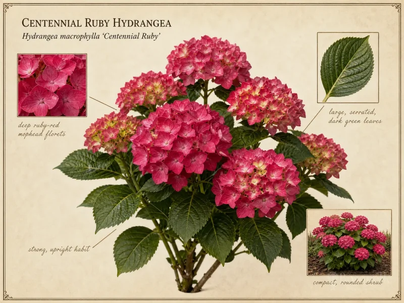 Centennial Ruby Hydrangea (Hydrangea macrophylla Centennial Ruby)