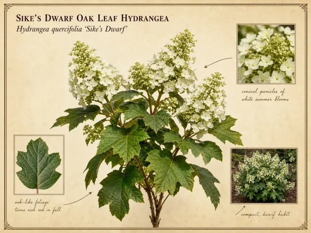 Sike’s Dwarf Oak Leaf Hydrangea (Hydrangea quercifolia ‘Sike’s Dwarf’)