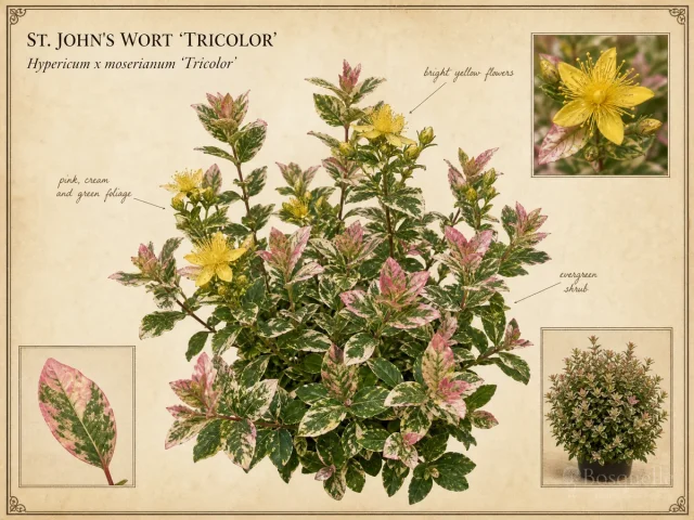 St. John’s Wort ‘Tricolor’ (Hypericum x moserianum ‘Tricolor’)