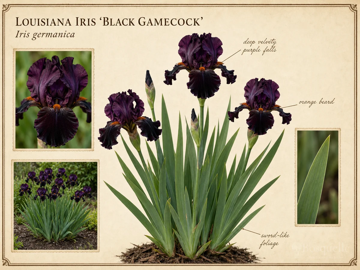 Louisiana Iris ‘Black Gamecock’ (Iris ‘Black Gamecock’)