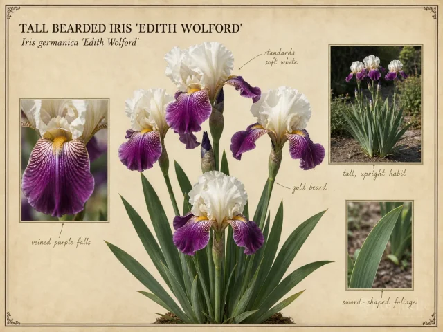 Tall Bearded Iris ‘Edith Wolford’ (Iris ‘Edith Wolford’)