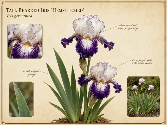 Tall Bearded Iris ‘Hemstitched’ (Iris ‘Hemstitched’)