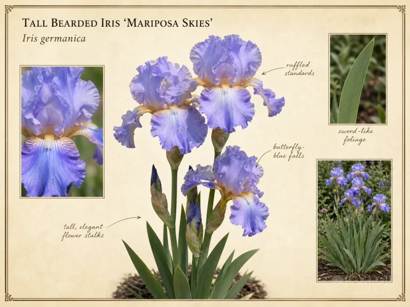 Tall Bearded Iris 'Mariposa Skies'