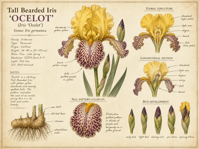 Tall Bearded Iris ‘Ocelot’ (Iris ‘Ocelot’)