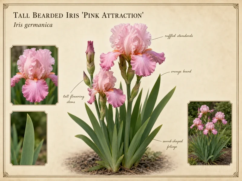 Tall Bearded Iris 'Pink Attraction'