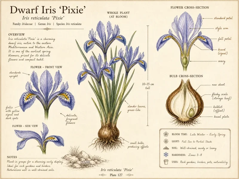 Dwarf Iris 'Pixie' — Dwarf reticulata iris (14)