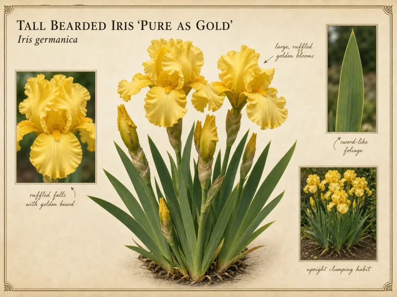 Tall Bearded Iris 'Pure As Gold'