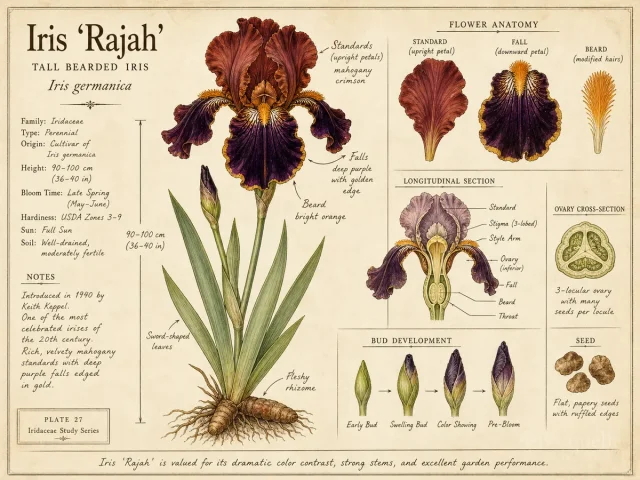 Tall Bearded Iris ‘Rajah’ (Iris ‘Rajah’)