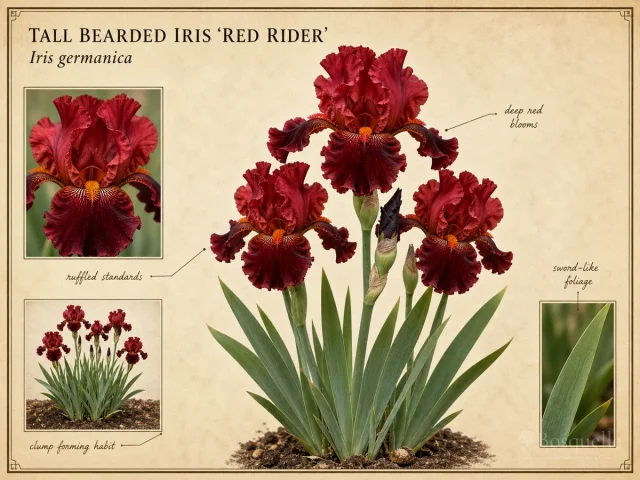 Tall Bearded Iris ‘Red Rider’ (Iris ‘Red Rider’)
