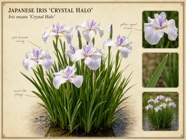 Japanese Iris ‘Crystal Halo’ (Iris ensata ‘Crystal Halo’)