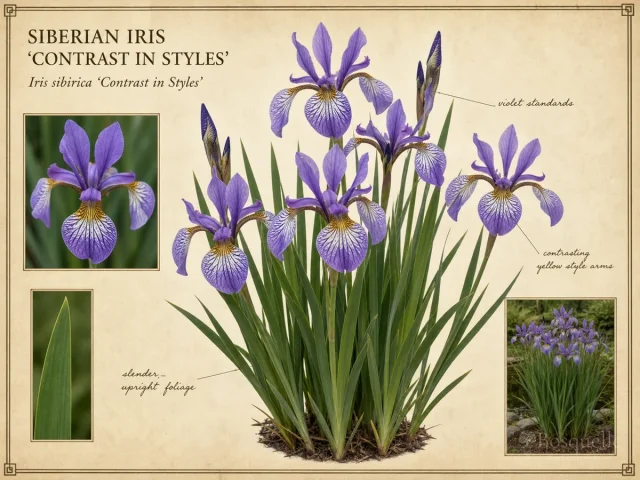 Siberian Iris ‘Contrast in Styles’ (Iris sibirica ‘Contrast in Styles’)