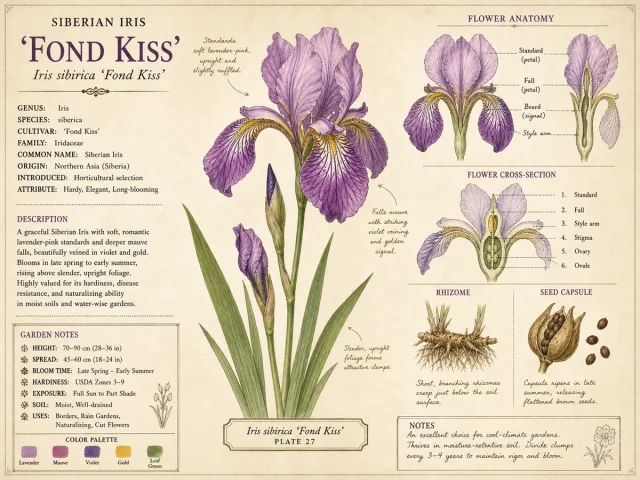 Siberian Iris ‘Fond Kiss’ (Iris sibirica ‘Fond Kiss’)