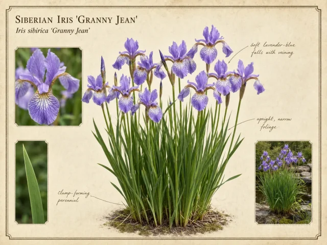 Siberian Iris ‘Granny Jean’ (Iris sibirica ‘Granny Jean’)