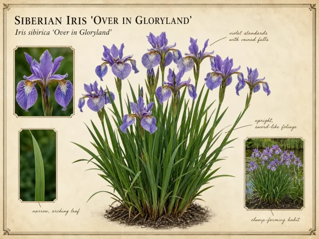 Siberian Iris ‘Over in Gloryland’ (Iris sibirica ‘Over in Gloryland’)