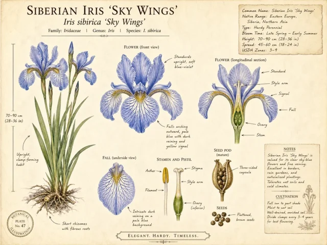 Siberian Iris ‘Sky Wings’ (Iris sibirica ‘Sky Wings’)