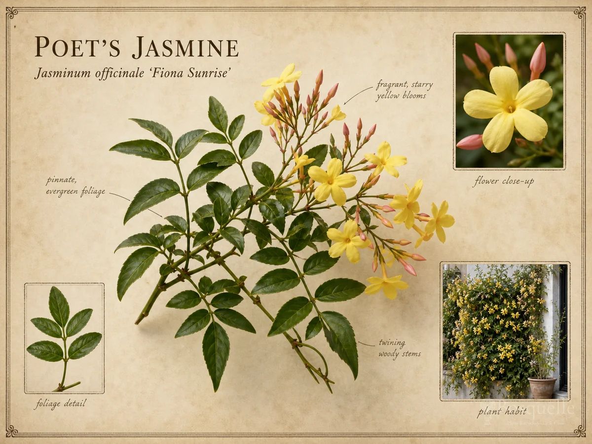 Poet’s Jasmine (Jasminum officinale Fiona Sunrise)