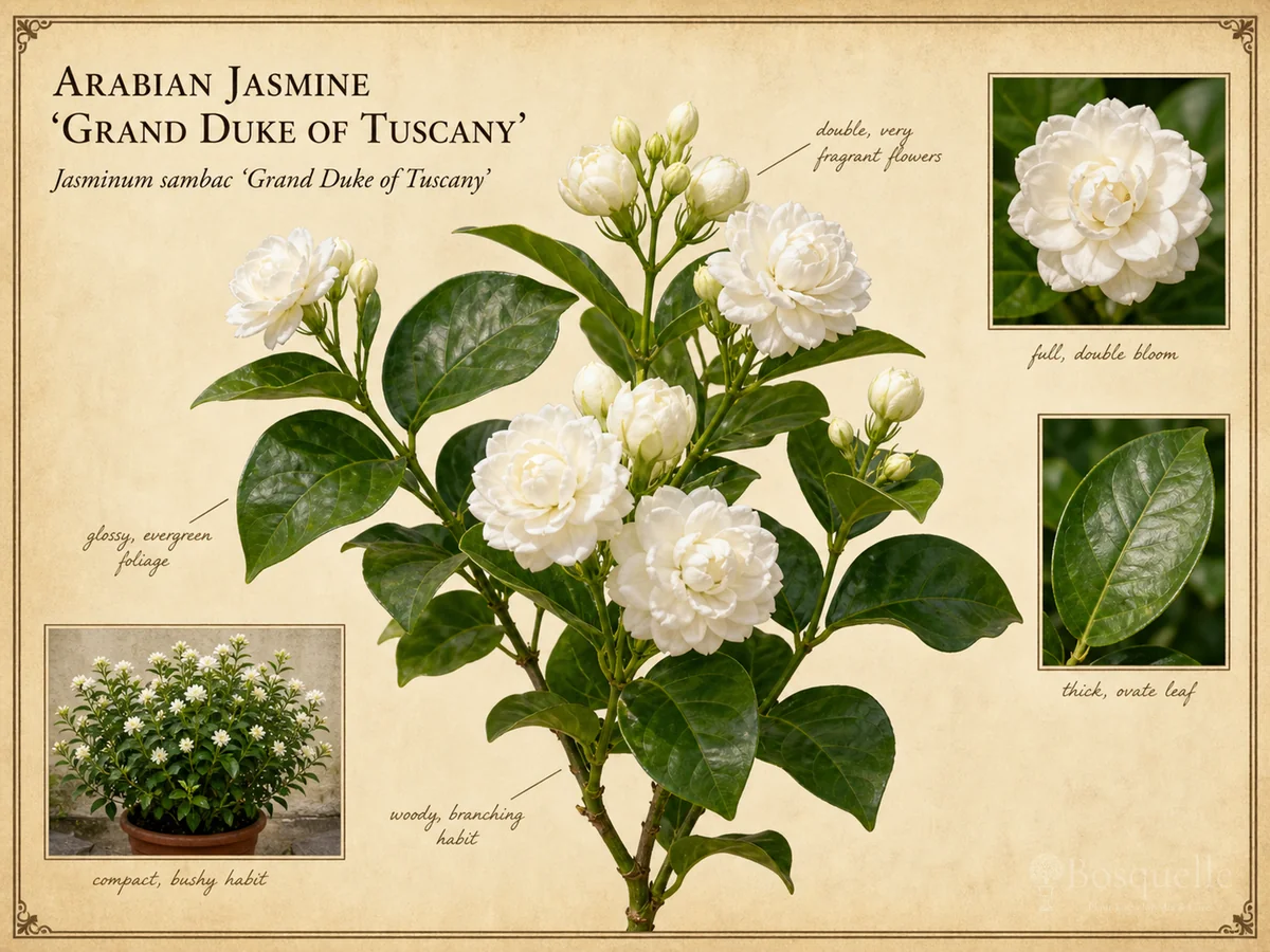 Arabian Jasmine ‘Grand Duke of Tuscany’ (Jasminum sambac ‘Grand Duke of Tuscany’)