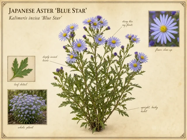 Japanese Aster 'Blue Star' — Plant at the same depth as the pot, with room to…