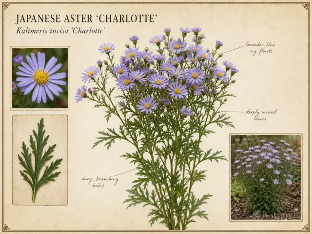 Japanese Aster 'Charlotte' — Plant at the same depth as the pot, with room to…