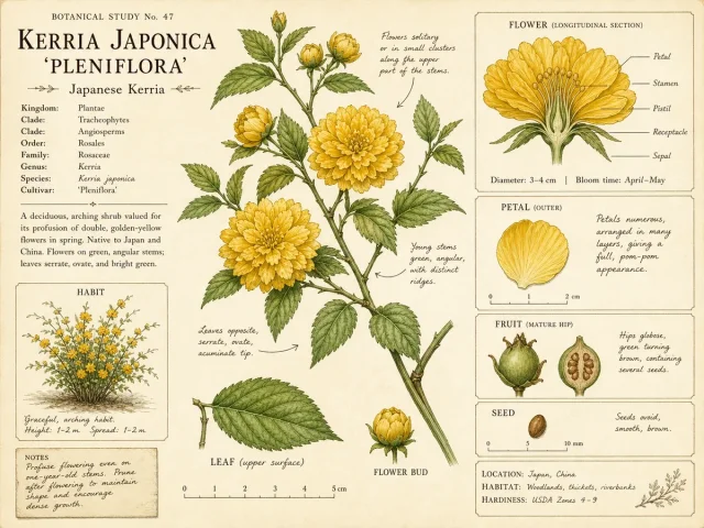 Japanese Kerria (Kerria japonica ‘Pleniflora’)