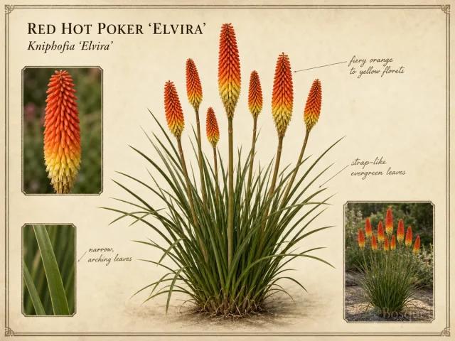 Red Hot Poker ‘Elvira’ (Kniphofia ‘Elvira’)
