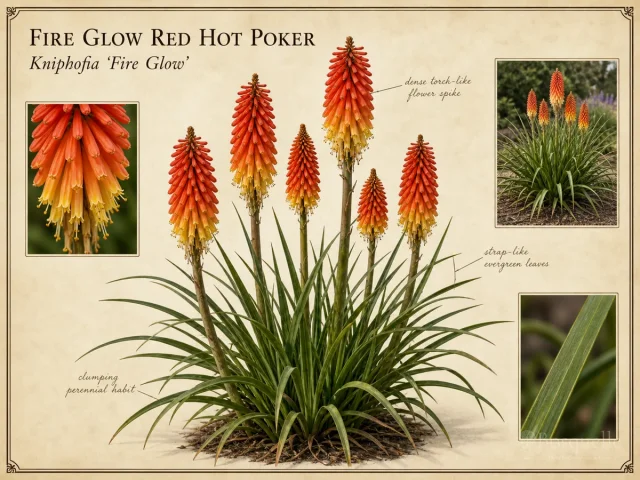 Fire Glow Red Hot Poker (Kniphofia ‘Fire Glow’)