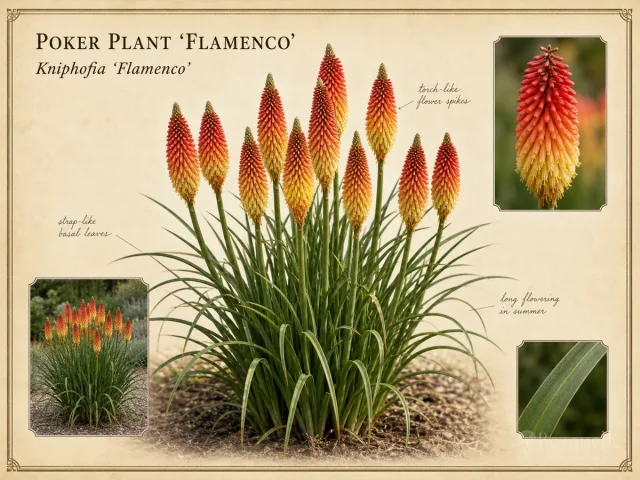 Poker Plant ‘Flamenco’ (Kniphofia ‘Flamenco’)
