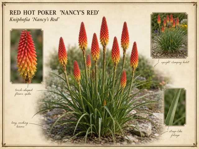 Red Hot Poker ‘Nancy’s Red’ (Kniphofia ‘Nancy’s Red’)