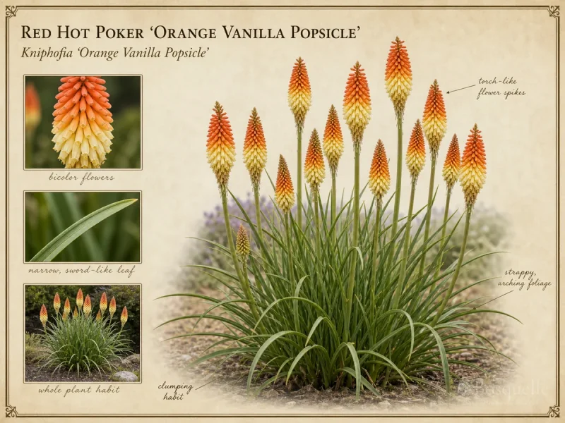Red Hot Poker ‘Orange Vanilla Popsicle’ (Kniphofia ‘Orange Vanilla Popsicle’)
