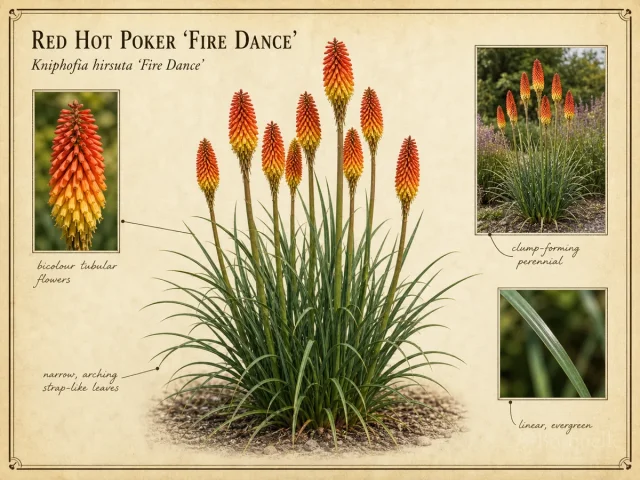Red Hot Poker ‘Fire Dance’ (Kniphofia hirsuta ‘Fire Dance’)
