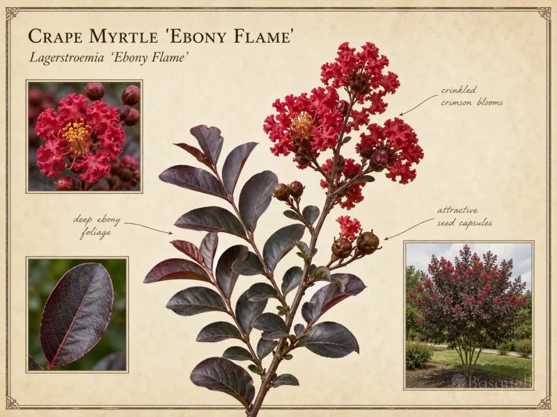 Crape Myrtle ‘Ebony Flame’ (Lagerstroemia ‘Ebony Flame’)