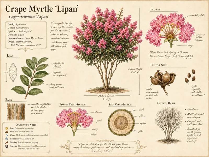 Crape Myrtle ‘Lipan’ (Lagerstroemia ‘Lipan’)