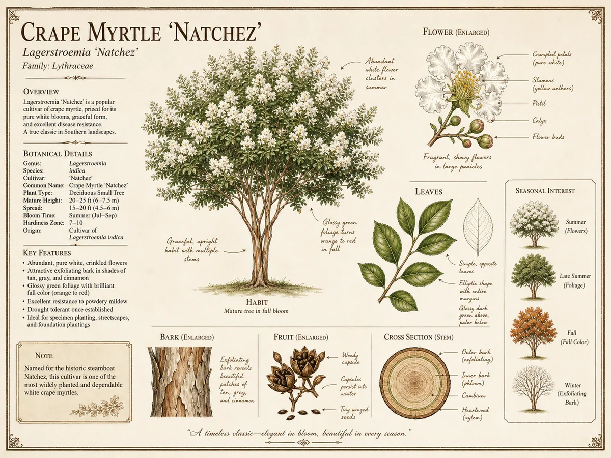 Crape Myrtle 'Natchez' — When and how to prune