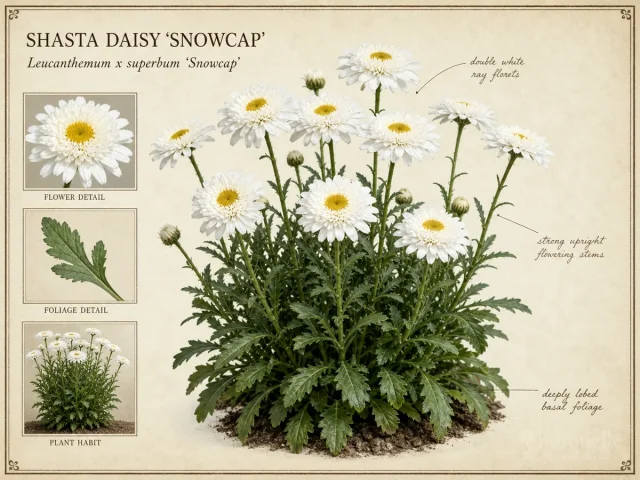 Shasta Daisy ‘Snowcap’ (Leucanthemum x superbum ‘Snowcap’)