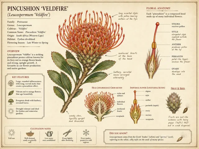 Pincushion ‘Veldfire’ (Leucospermum ‘Veldfire’)